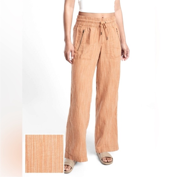 Athleta Pants - Athleta Cabo linen textured wide leg pants like new size 4 small